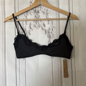 SKIMS Black Lace Trim Bralette